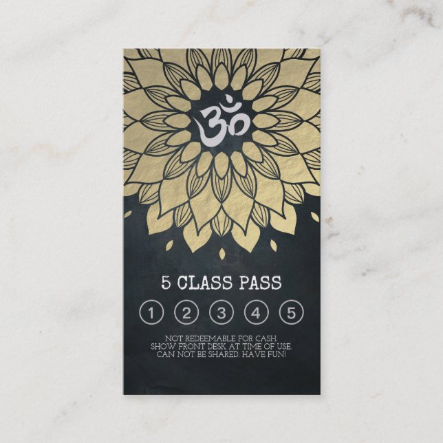 Yoga Meditation Instructor Class Pass Loyalty Card (Front)