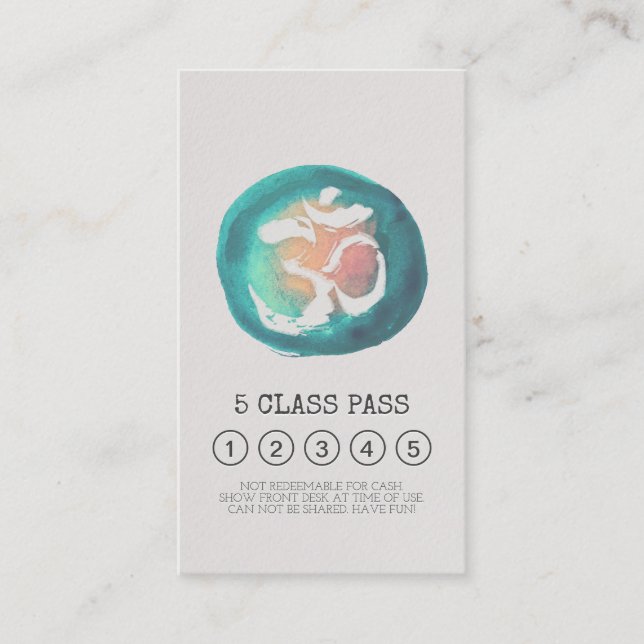 Yoga Meditation Instructor Class Pass Loyalty Card (Front)