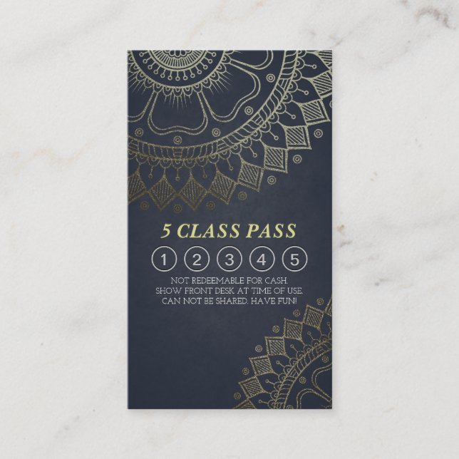 Yoga Meditation Instructor Class Pass Loyalty Card (Front)