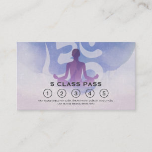Yoga Meditation Instructor Class Pass Loyalty Card