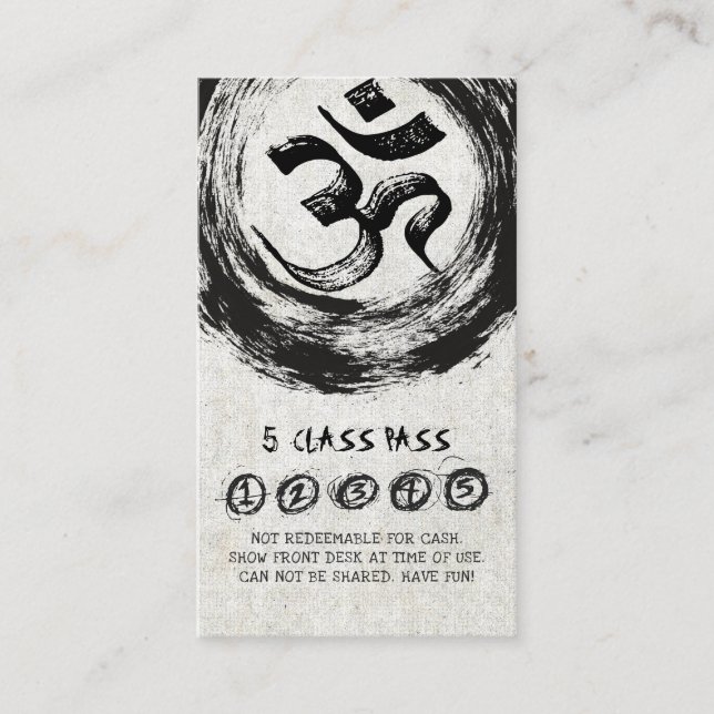 Yoga Meditation Instructor Class Pass Loyalty Card (Front)