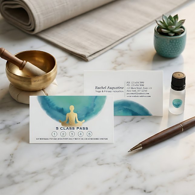 Yoga Meditation Instructor Class Pass Loyalty Card (Creator Uploaded)
