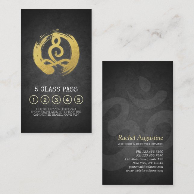 Yoga Meditation Instructor Class Pass Loyalty Card (Front/Back)