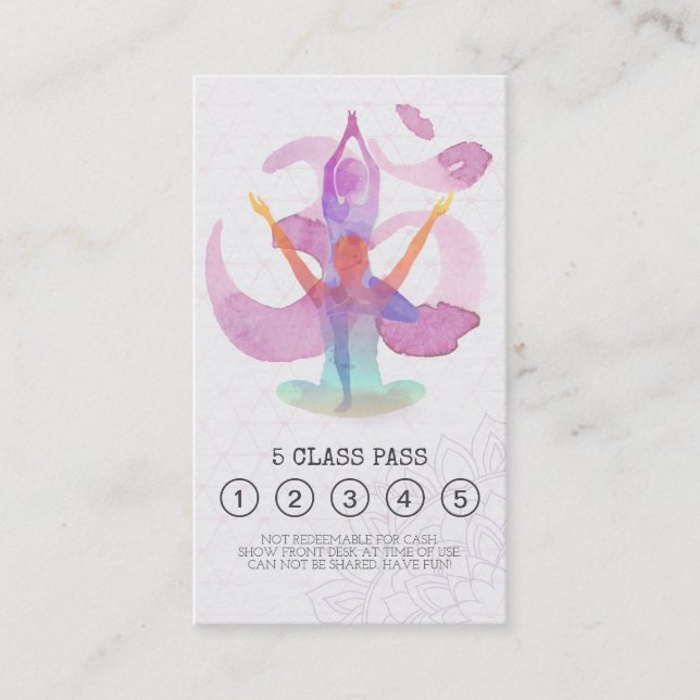 Yoga Meditation Instructor Class Pass Loyalty Card (Front)