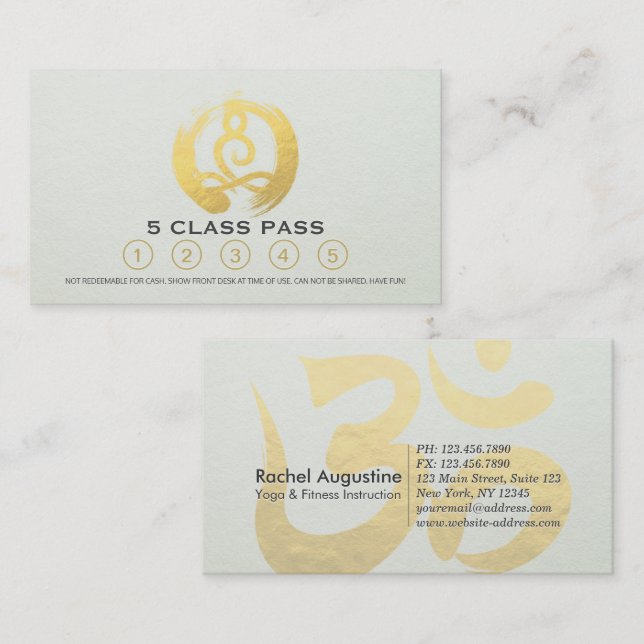 Yoga Meditation Instructor Class Pass Loyalty Card (Front/Back)