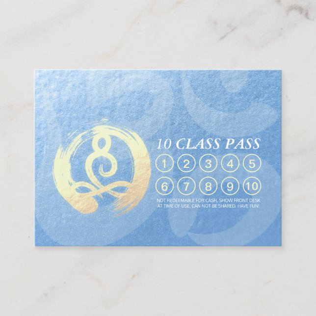 Yoga Meditation Instructor Class Pass Loyalty ZEN (Front)