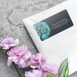 Yoga Meditation Instructor Elegant Watercolor Tree Label