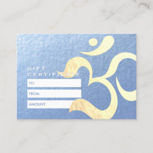 Yoga Meditation Instructor Gift Certificate OM
