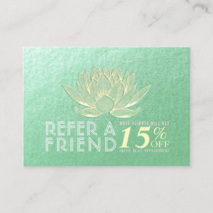 YOGA Meditation Instructor Gold Lotus Referral Card