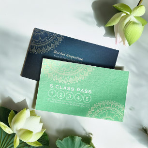 Yoga Meditation Instructor Gold Mandala Class Pass Loyalty Card