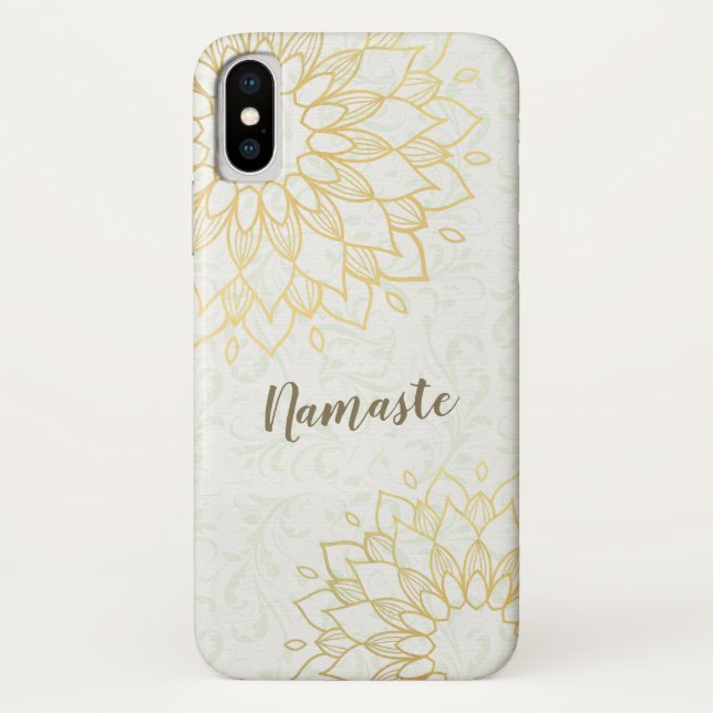 Yoga Meditation Instructor Gold Mandala Flowers Case-Mate iPhone Case (Back)