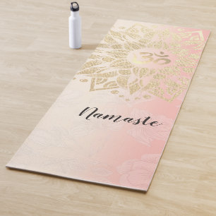 YOGA Meditation Instructor Gold Mandala OM Symbol Mat