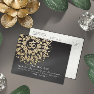 Yoga Meditation Instructor Gold Mandala Om Symbol Postcard