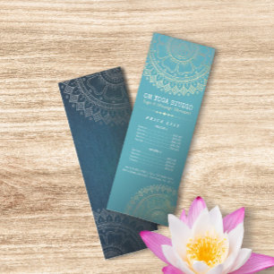 Yoga Meditation Instructor Gold Mandala Price List Rack Card