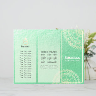 Yoga Meditation Instructor Gold Mandala Tri-Fold