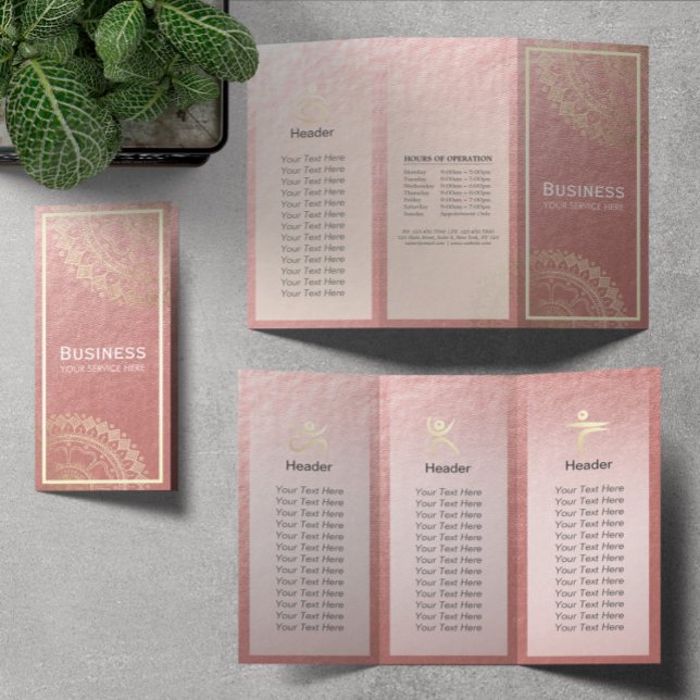 Yoga Meditation Instructor Gold Mandala Tri-Fold (Creator Uploaded)