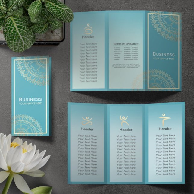 Yoga Meditation Instructor Gold Mandala Tri-Fold (Creator Uploaded)