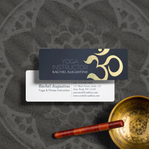 Yoga Meditation Instructor Life Coach OM Symbol Mini Business Card