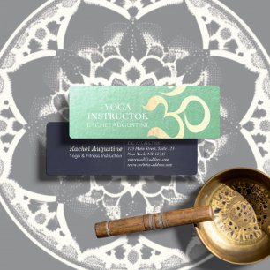 Yoga Meditation Instructor Life Coach OM Symbol Mini Business Card