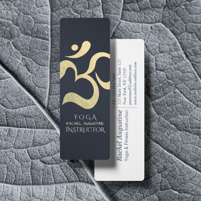 Yoga Meditation Instructor Life Coach OM Symbol Mini Business Card (Creator Uploaded)