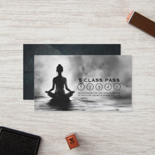 Yoga Meditation Instructor Lotus Pose 5 Class Pass Loyalty Card