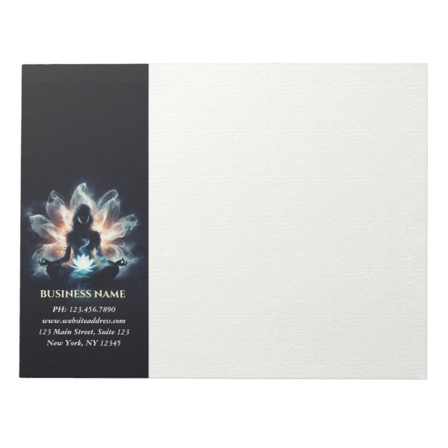 Yoga Meditation Instructor Lotus Pose Brush Stroke Notepad (Front)
