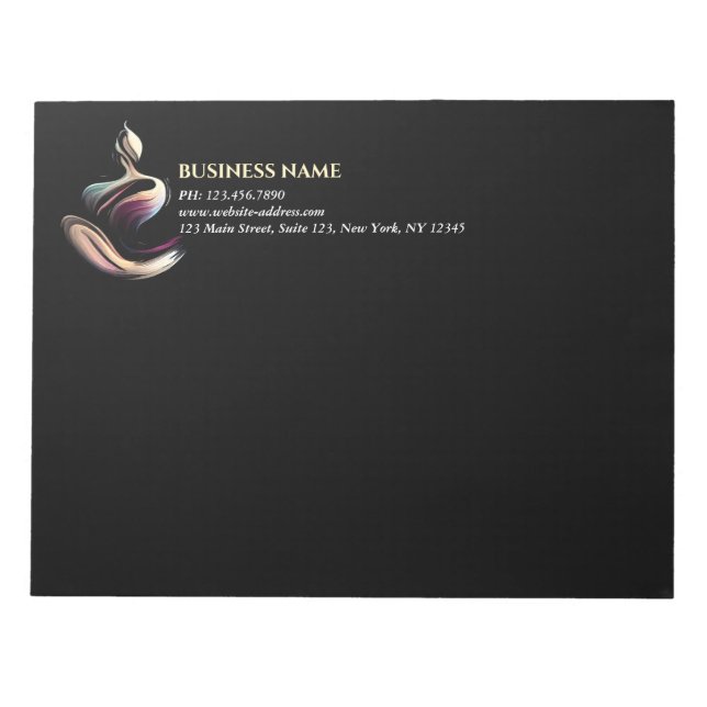 Yoga Meditation Instructor Lotus Pose Brush Stroke Notepad (Front)