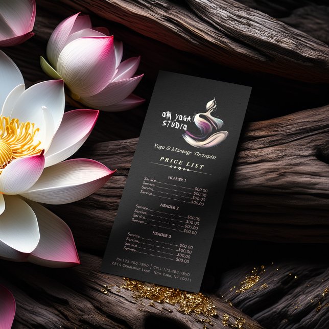 Yoga Meditation Instructor Lotus Pose Brush Stroke Rack Card (Creator Uploaded)