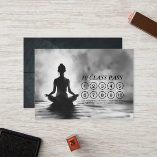 Yoga Meditation Instructor Lotus Pose Class Pass Loyalty Card