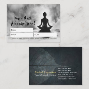 Yoga Meditation Instructor Lotus Pose Ink Painting Appointment Card