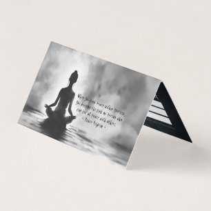 Yoga Meditation Instructor Lotus Pose Ink Painting Business Card