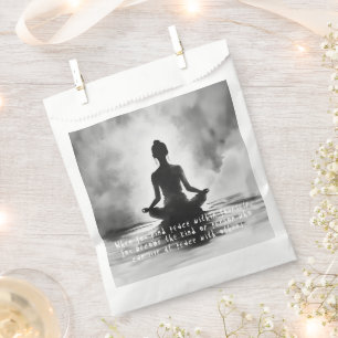 Yoga Meditation Instructor Lotus Pose Ink Painting Favour Bags
