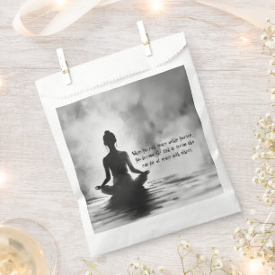 Yoga Meditation Instructor Lotus Pose Ink Painting Favour Bags