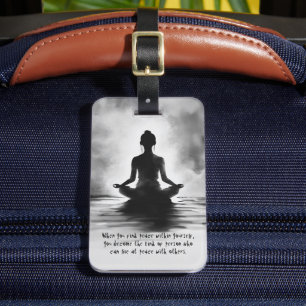 Yoga Meditation Instructor Lotus Pose Ink Painting Luggage Tag