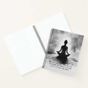 Yoga Meditation Instructor Lotus Pose Ink Painting Notebook