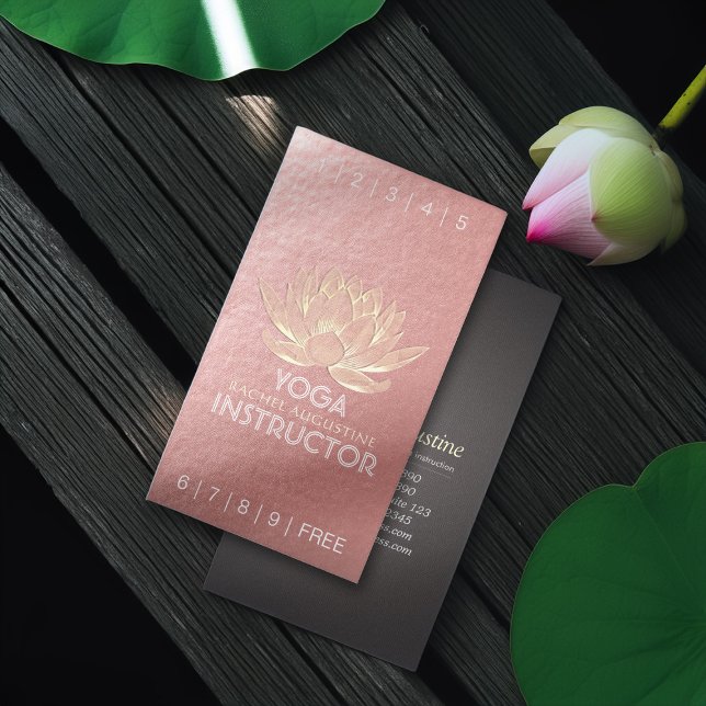 YOGA Meditation Instructor Loyalty Punch Lotus Card (Creator Uploaded)