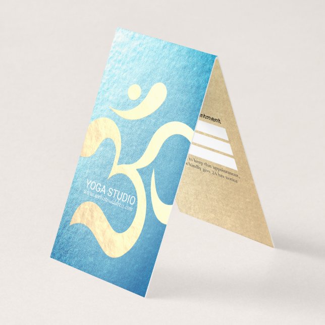 Yoga Meditation Instructor OM Symbol Price List Business Card (Front)