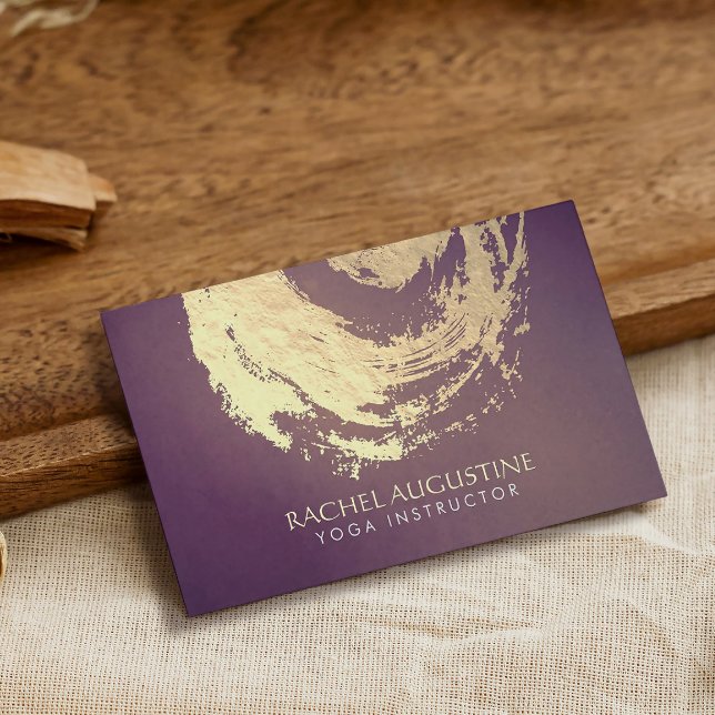 Yoga Meditation Instructor Purple Gold ZEN Symbol Business Card (Creator Uploaded)