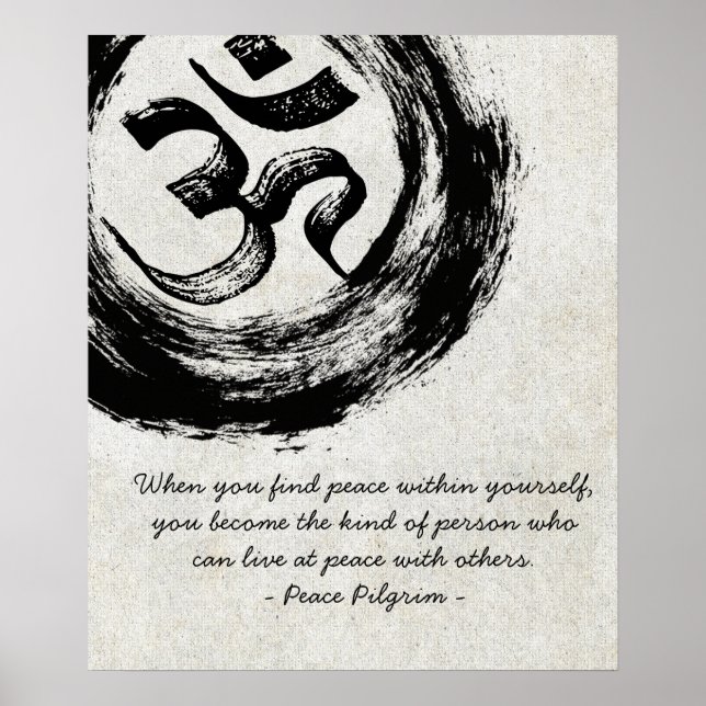 YOGA Meditation Instructor Quotes OM & ZEN Symbols Poster (Front)