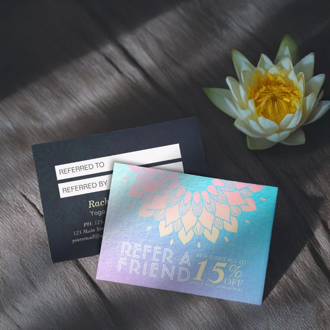 YOGA Meditation Instructor Referral Gold Mandala Card (Creator Uploaded)