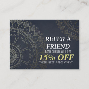 YOGA Meditation Instructor Referral Gold Mandala Card