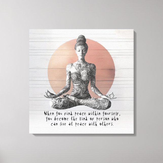 Yoga Meditation Instructor Reiki Master Lotus Pose Canvas Print (Front)