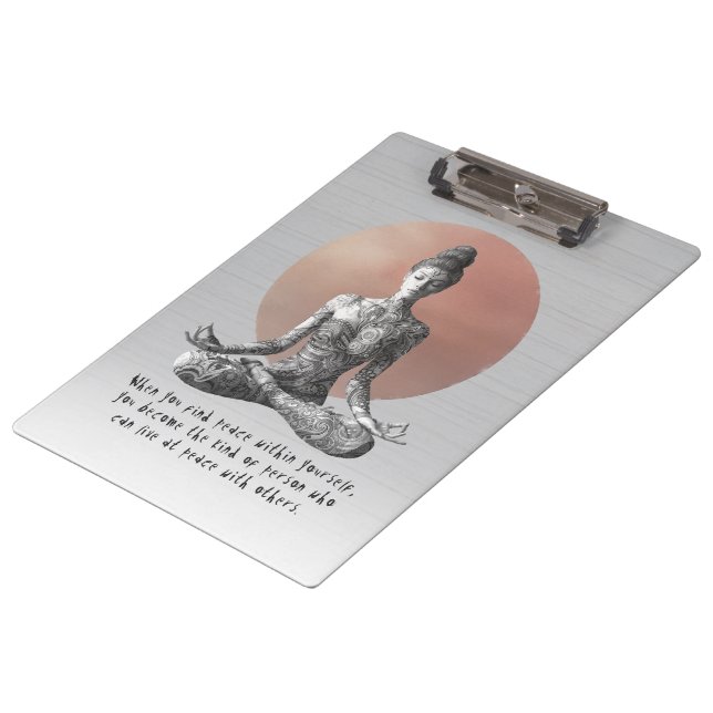 Yoga Meditation Instructor Reiki Master Lotus Pose Clipboard (Angled)