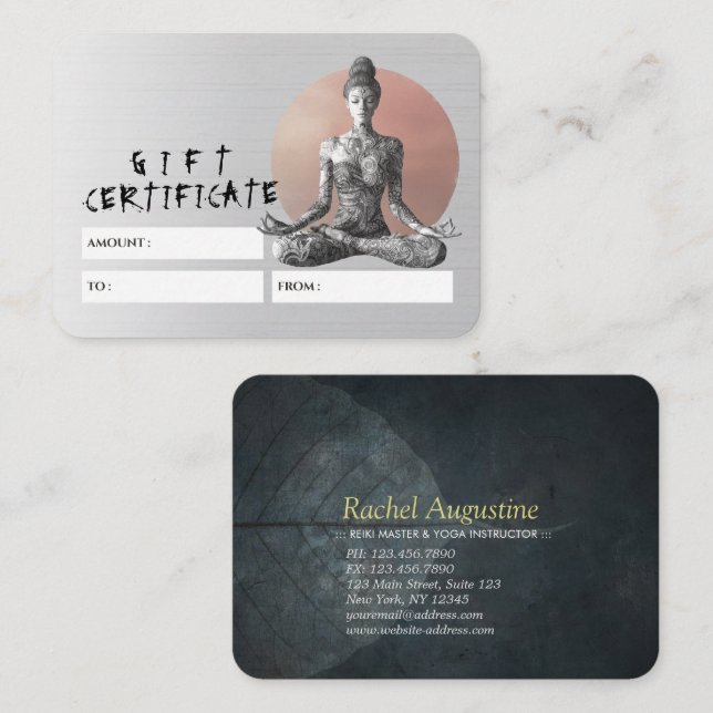 Yoga Meditation Instructor Reiki Master Lotus Pose Discount Card (Front/Back)