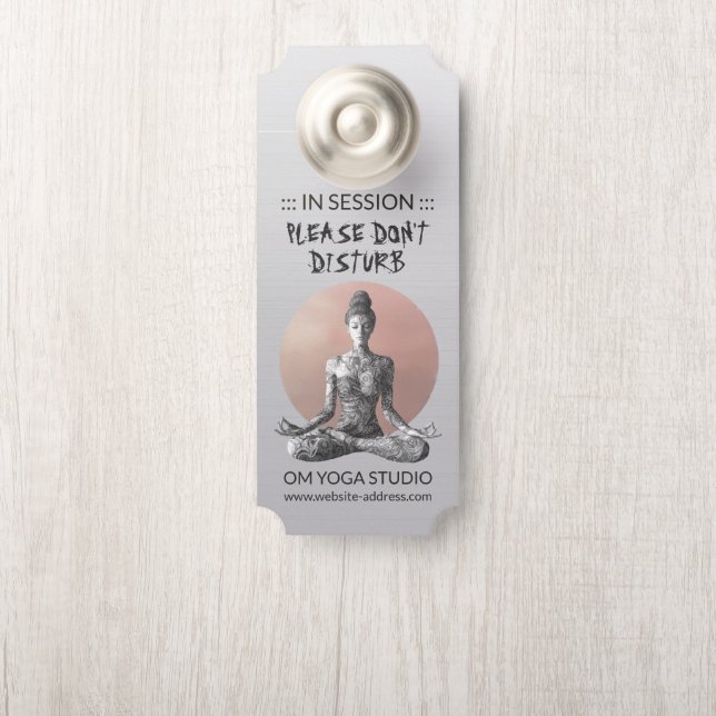 Yoga Meditation Instructor Reiki Master Lotus Pose Door Hanger (On Knob)