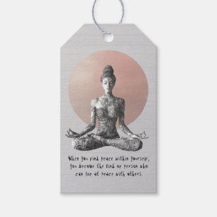 Yoga Meditation Instructor Reiki Master Lotus Pose Gift Tags