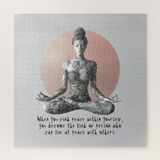 Yoga Meditation Instructor Reiki Master Lotus Pose Jigsaw Puzzle (Vertical)