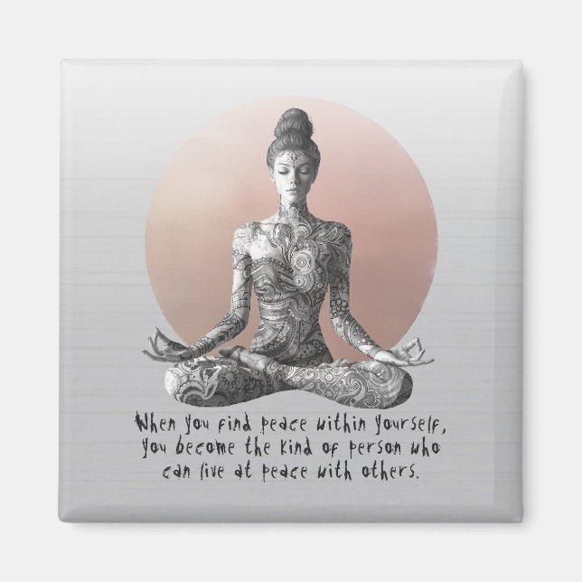 Yoga Meditation Instructor Reiki Master Lotus Pose Magnet (Front)