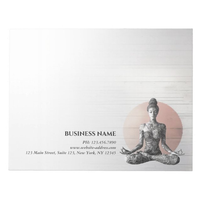 Yoga Meditation Instructor Reiki Master Lotus Pose Notepad (Front)