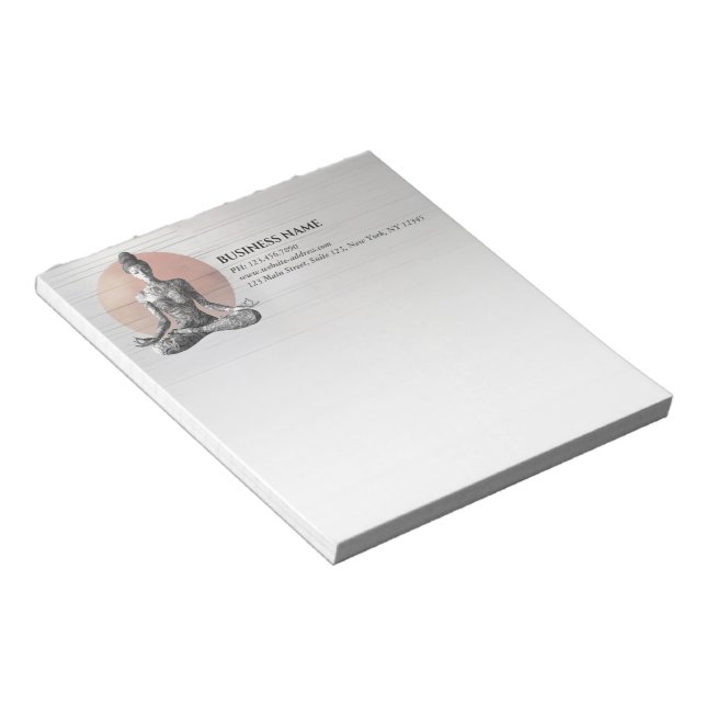 Yoga Meditation Instructor Reiki Master Lotus Pose Notepad (Angled)